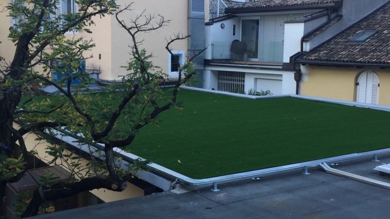 Fornitura e posa erba decorativa al  Hotel Luna Bolzano **** (BZ)