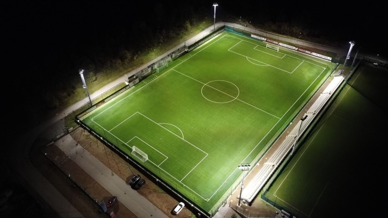 Campo da calcio FC Südtirol (Zona sportiva Maso Ronco) DI NOTTE
