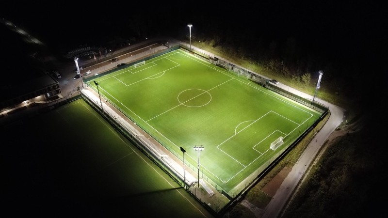 Campo da calcio FC Südtirol (Zona sportiva Maso Ronco) DI NOTTE