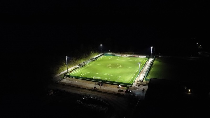 Fußballplatz FC Südtirol (Sportzone Rungg) BEI NACHT