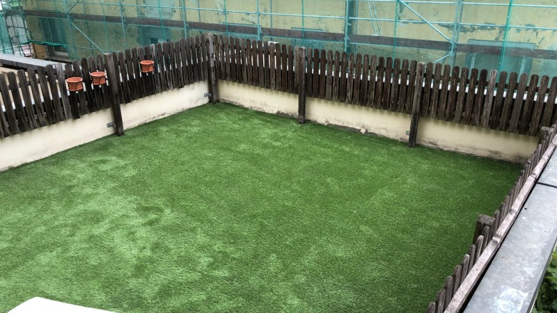 Artificial lawn in a kindergarten in Bolzano.